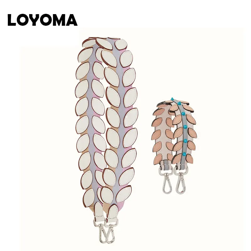 

2017 Women Strap You Leaf Short Strap Rivet Handbag Strap Shoulder Bag Belt Diy Bag Part Bolsa Accessories Gifts