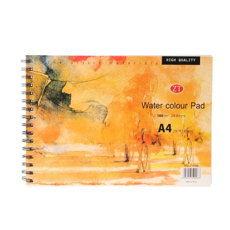

A4 Watercolor Paper Art Artist Sketchbook Sketch Pad Drawing Painting 24 Sheet
