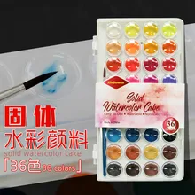 36 цветов портативный акварельный пигмент порошок Набор для акрилового рисования искусство рисования гуашь живопись маслом принадлежности художественные Кисти