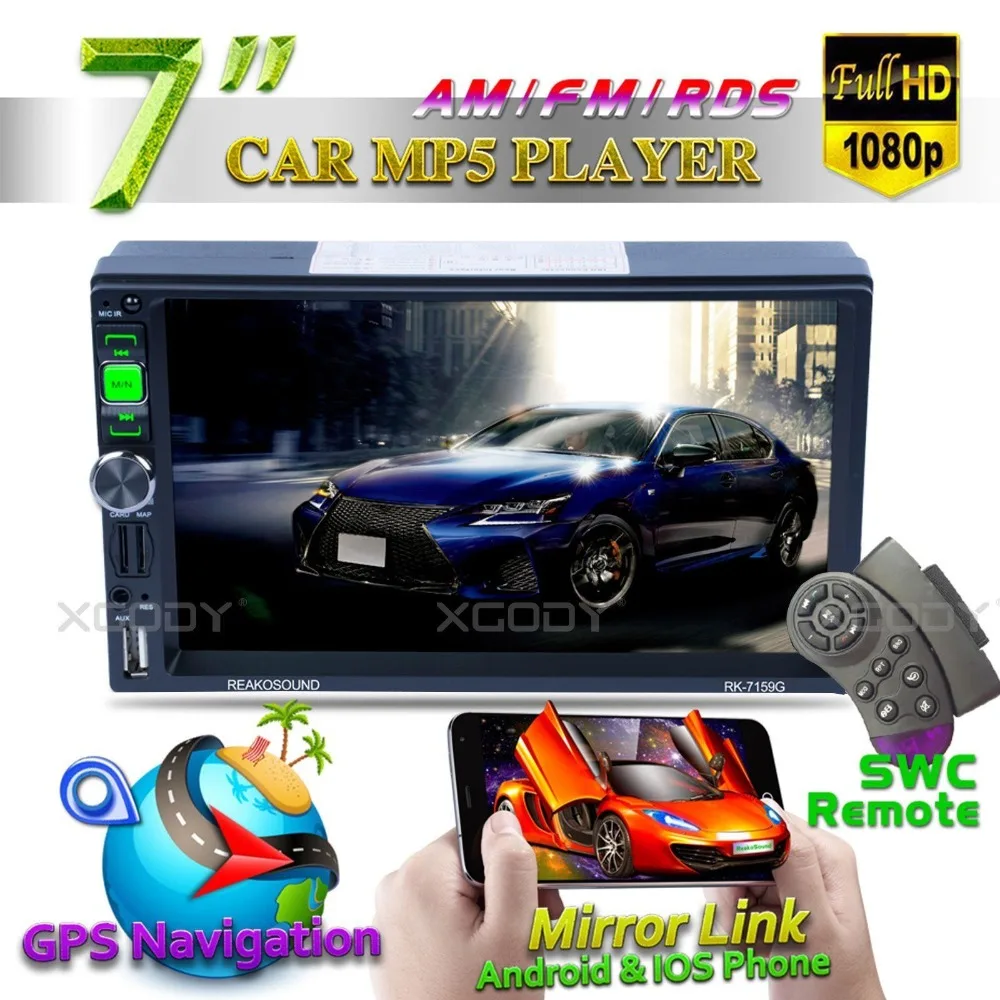 7 &quotавтомобильный плеер GPS навигация Радио 2 Din Bluetooth AUX аудио мультимедиа MP5