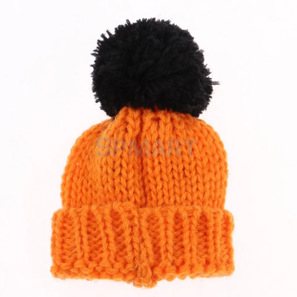 Christmas Festival Clothing Accessory - Knitted Woolen Pumpkin Beanie Hat Ski Cap For   for Kurhn Girl Dolls Xmas Dress-up