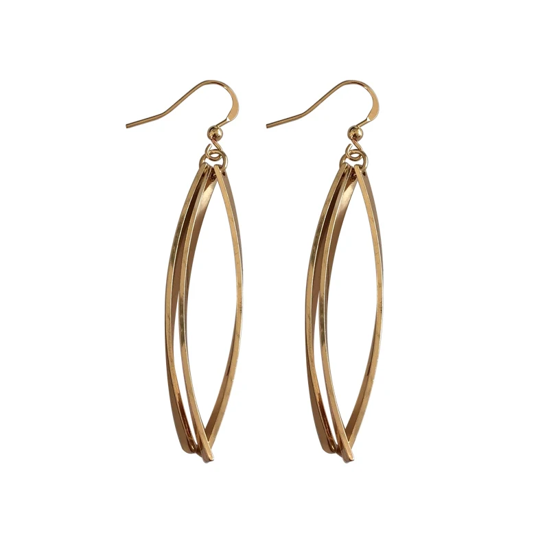 

Hot Selling Metal Bend Stick Drop Earrings For Women Jewelry
