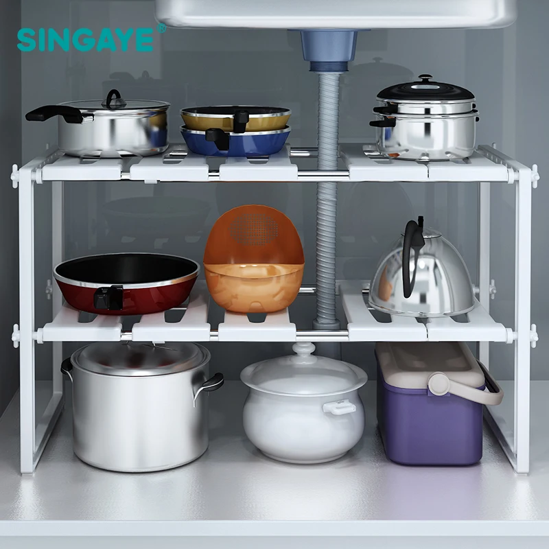 Us 40 67 Sine Diy Stainless Steel Multifunction Kitchen Sink Racks Shelf Storage Organizer For In Holders From Home Garden On