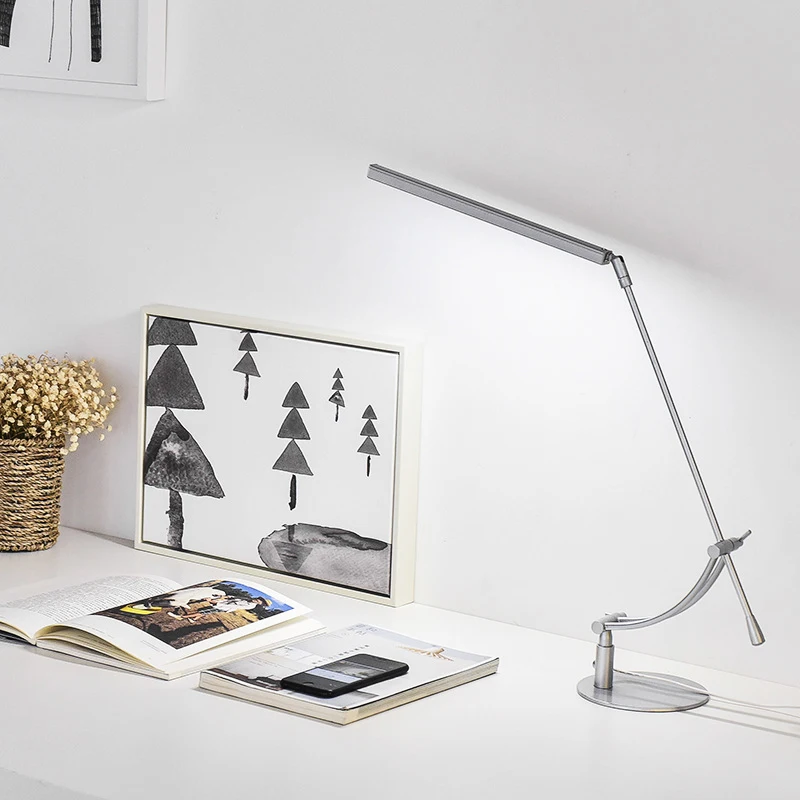 

5W Energy Saving Modern LED Desk Lamp 3-Level Dimmer Eye Care Swing Long Arm Business Office USB Powered Study Desktop Light