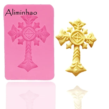 

B0354 cross DIY chocolate Silicone mould fondant cake decorating tools Sugarpaste Craft Bakeware