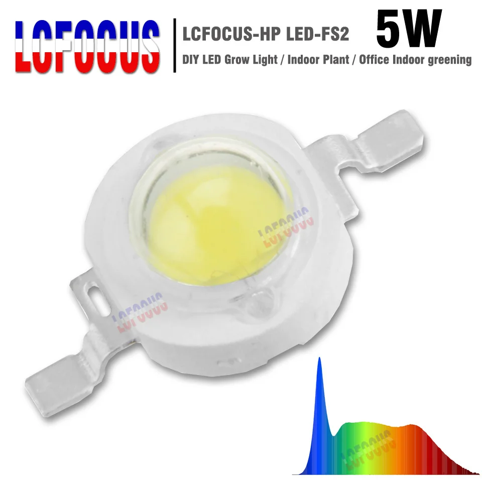 

High Power LED Chip 5W Full Spectrum 380-840nm COB Diode SMD DIY Plant Flowers Vegetables Grow Light For 1 3 5 Watt Light Beads