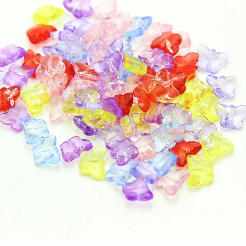 

100Pcs 10*15mm Plastic Mixed Butterfly Buttons DIY Sewing Accessories Wholesale QC145