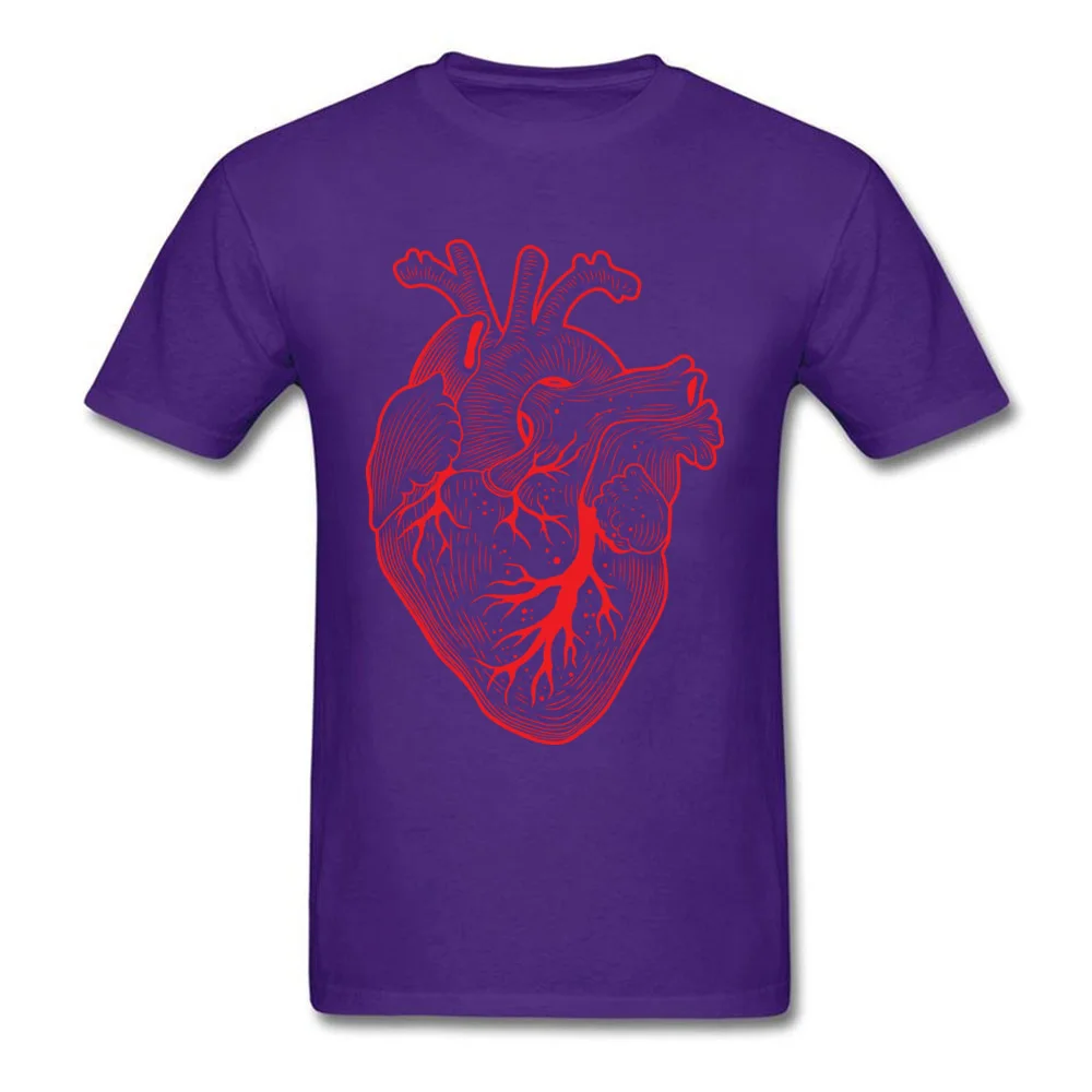 Men's T-Shirt ANATOMICAL HEART Print Tees 100% Cotton Crew Neck Short Sleeve Casual Tops Shirt NEW YEAR DAY Drop Shipping ANATOMICAL HEART purple