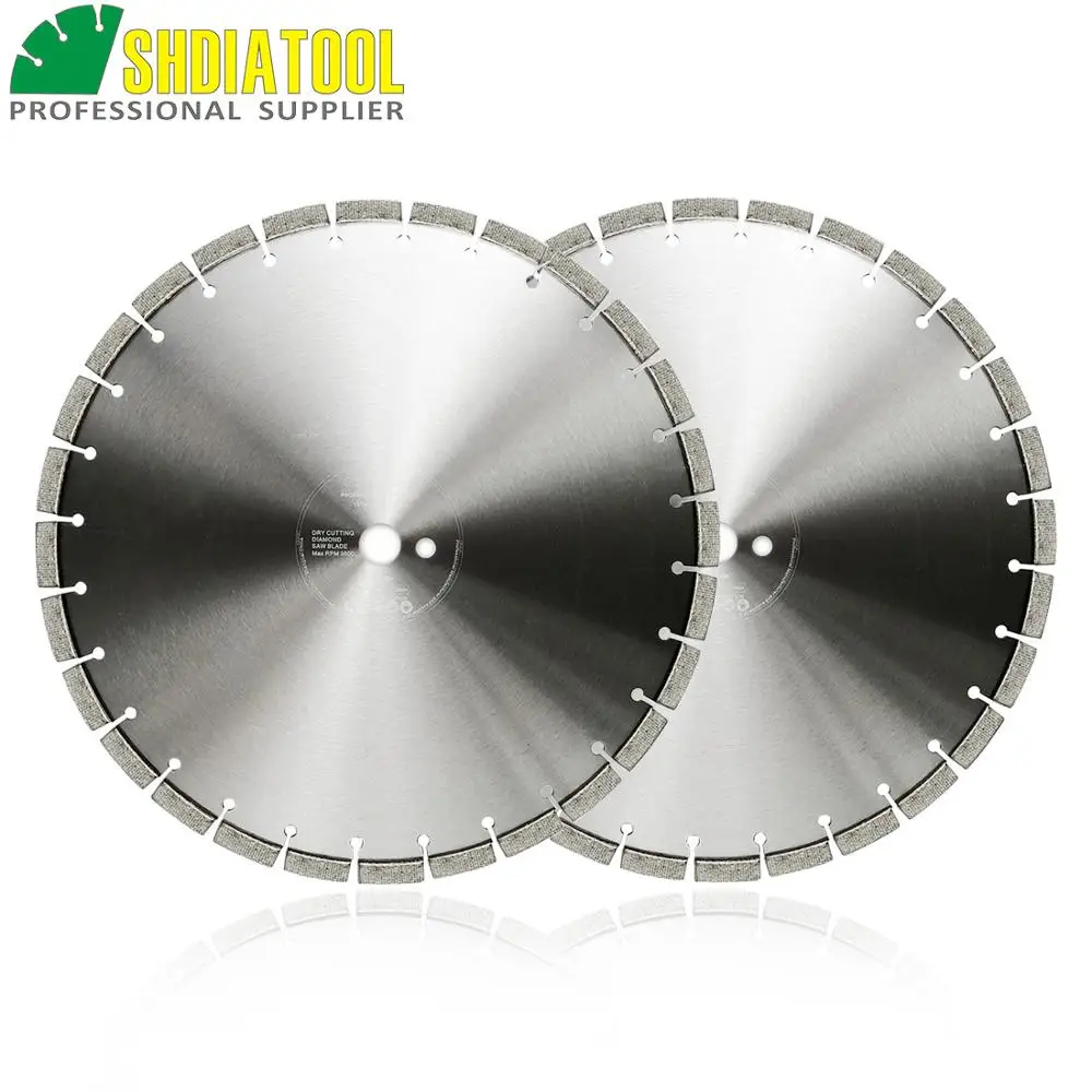 

SHDIATOOL 2pcs Dia 16 inch/414mm Laser Welded Arrayed Diamond Blade Cutting Disc Saw blades Reinforced Concrete Diamond Wheel