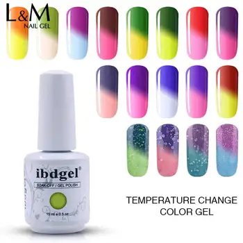 

3pcs ibdgel Temperature Change Gel Polish Nail Thermal Gel Lacquer UV Chameleon Change Hybrid Mood Varnish Gel Polish