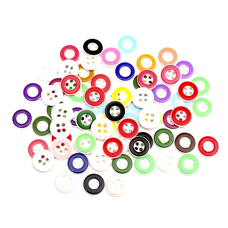 

LF 200Pcs Mixed Round 11mm Resin Sewing Buttons For Clothes Scrapbooking Decorative Needlework Botone Handicraft Diy Accessories