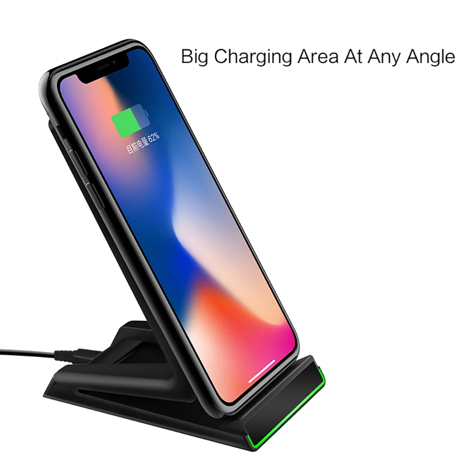 !ACCEZZ Z Shape 7.5W Fast Qi Wireless Charging For iPhone X 8 Plus 10W For Samsung Galaxy Galaxy S9 5W Desktop Charge For Nokia (8)