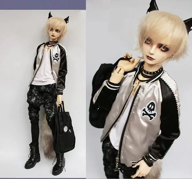 Nieuwe Oom SD10 SD13 SD17 1/3 BJD SD SSDF Pop Kleding Zilverachtige Baseball Jacket/Jas Nieuwe Oom SD10 SD13 SD17 1/3 BJD SD SSDF Pop Kleding Zilverachtige Baseball Jacket/Jas