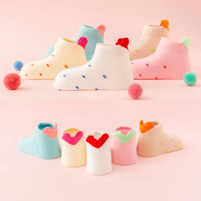 

5 Pairs New Summer Fashion Sports Elastic Socks Boys Girls Socks Set Children Thin Short Socks Cotton Comfortable Child Socks 08