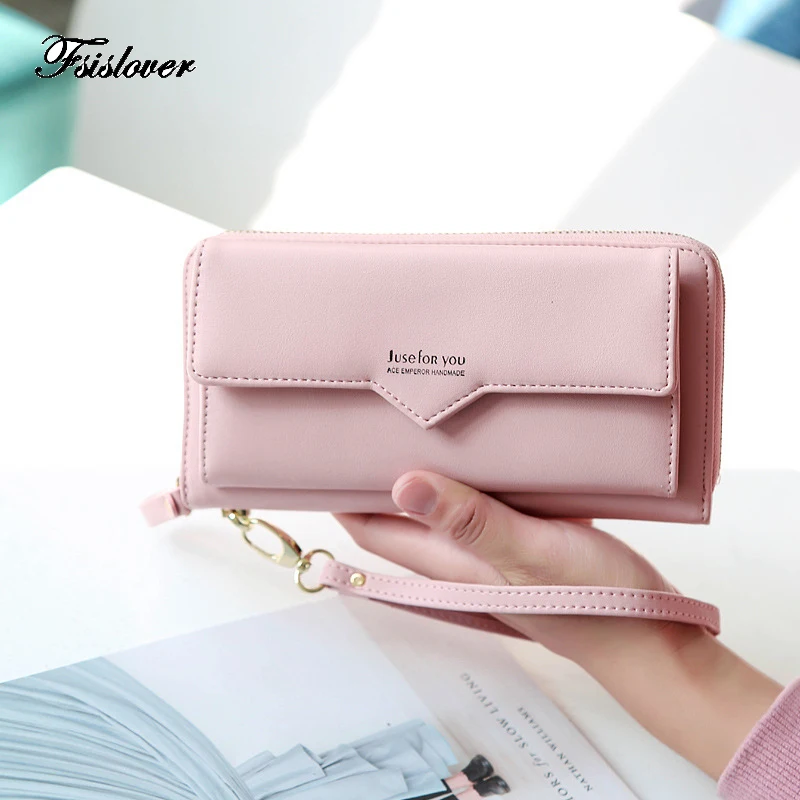 

Korean Simple Style Envelope Clutch Wallet For Women PU Leather Hasp Fashion Design Wallet For Phone Money Bags Coin Purse