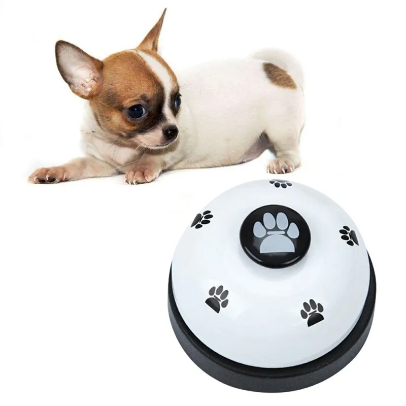 Pet звонок колокольчик собака мяч-форма лапы напечатаны еды кормления обучающая игрушка интерактивный для щенков тренировочный инструмент Поставки продукты для собаки