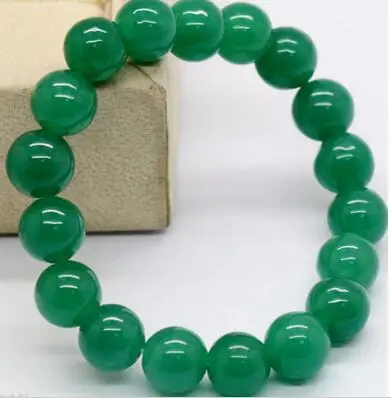 

Strand Bracelets 100% Natural Jadeite Round Beads Bangle Bracelet 10mm