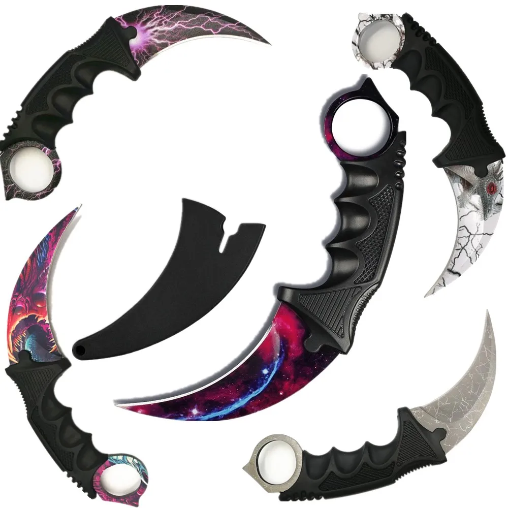 

HS Tools CSGO Karambit Hunting Knife Counter Strike Survival Tactical Claw Knife Pocket Self Defense Offensive Camping Tool