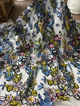 

good quality flower French net lace fabric Beautiful Jolin-51525 embroidered African tulle lace fabric