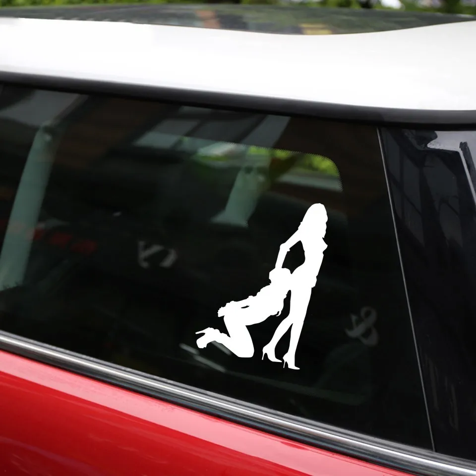 Cunymagos Girl Bondage Car Sticker Vinyl Decal Motorcycle Fashion Car-styling Car Wall Stickers LaserBlackSilver 11.8cm18 (11)