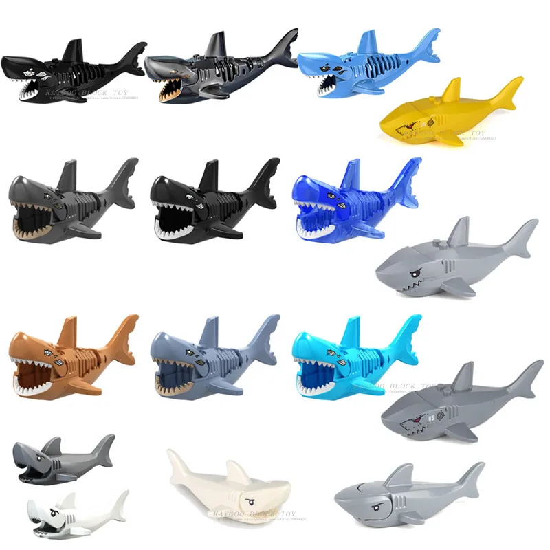

Single Sale DIY Bricks dinosaurs Big Shark Animal Figures Model Compatible Legoingly Building Blocks Toys For Children