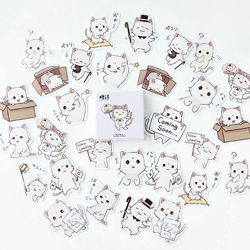

45pcs/box Cute cats series stickers DIY Decotation washi sticker Diary label School stationery zakka Gift supplies (tt-3074)