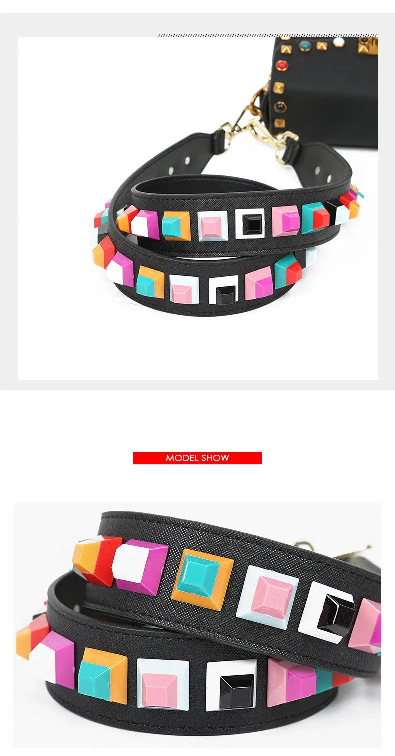 Novo estilo de moda punk colorido rebites