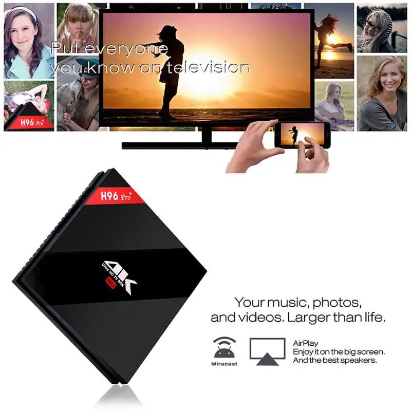 H96 pro 2+ 16G/3+ 16G смарт-ТВ коробка 4 K* 2 K 60FPS Android7.1 Wi-Fi tv Box HDMI 2,0 Amlogic S912 BT4.1 100 м/1000 м медиа-проигрыватель для дома