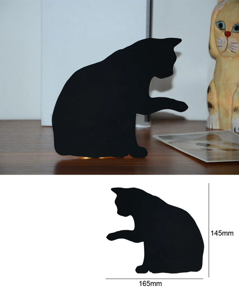 Cat shape Sensor&Voice Silhouette Lamp LED Night Light Nursery Sensor LED Battery Decorative Wall Lamp for Children Bedroom (2)