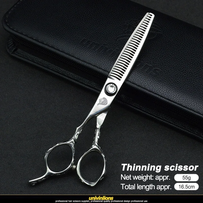 univinlions 6" left handed hairdressing scissors left hand hair scissors for salon barber left cutting lefty thinning shears