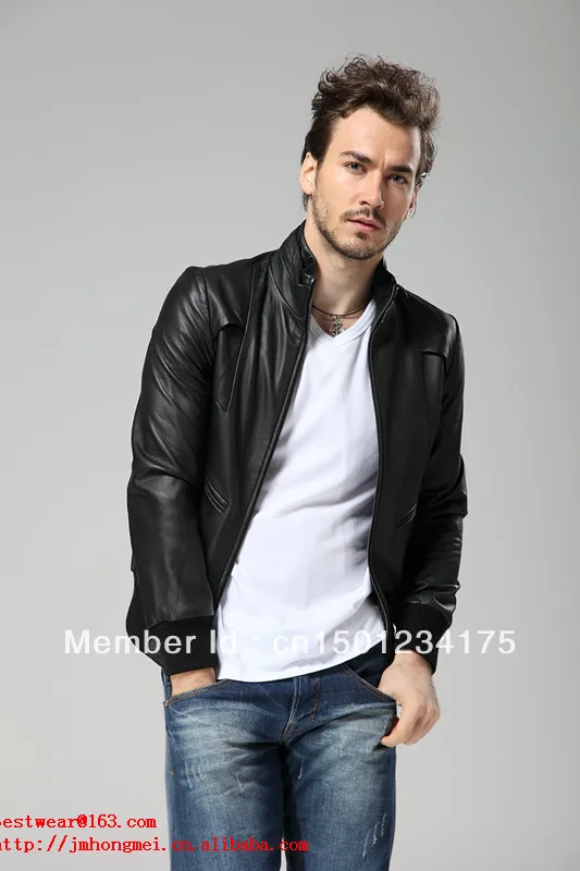 Leather garment manufactory on sale: Men's AW13 Fashion Casual washed lamb skin leather jacket | Мужская одежда