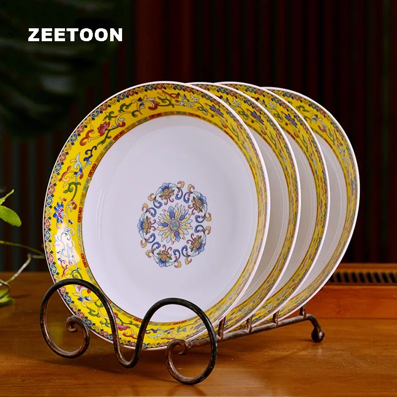 

8inch Vintage Dinner Plate Ceramic Bone china Deep Plates Salad Fruit Round Dish Home Decor Display Saucer Kitchen Accessories