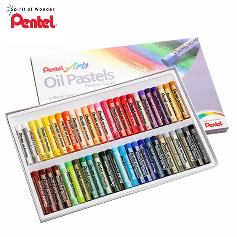 

PENTEL Oil Pastels 36 Color PHN Washable Crayons Not Dirty Hands Kindergarten Painting Art Coloring Pen Multicolor Suit