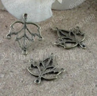 

100 шт./лот бусины из сплава Античная бронза 20*18 мм соединение в Форме Кленового Листа ювелирные изделия фурнитура, очаровательные аксессуары, подвеска, JJA2875