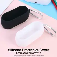 Чехол для наушников QCY T1C Беспроводная Спортивная гарнитура силиконовый защитный чехол анти-шок с анти-потерянным крюком портативные чехлы