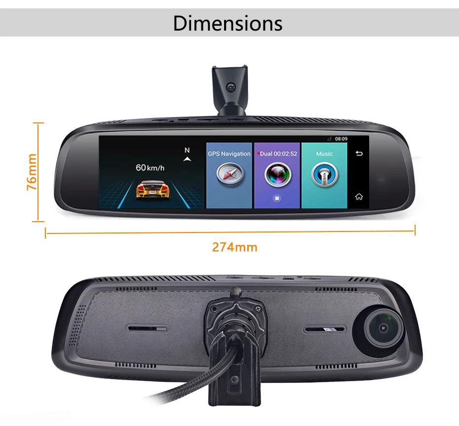 ANSTAR 8 ''2 ГБ+ 32 ГБ зеркало заднего вида Автомобильный видеорегистратор 4G Android Dash Cam 3 объектива HD 1080P ночного видения РЕГИСТРАТОР gps ADAS авто камера