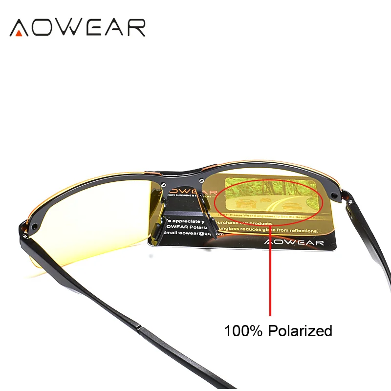 AOWEAR Occhiali da guida notturni polarizzati Occhiali da sole antiriflesso per la visione notturna di sicurezza Occhiali Occhiali da sole gialli per conducente Gafas_voghion.com