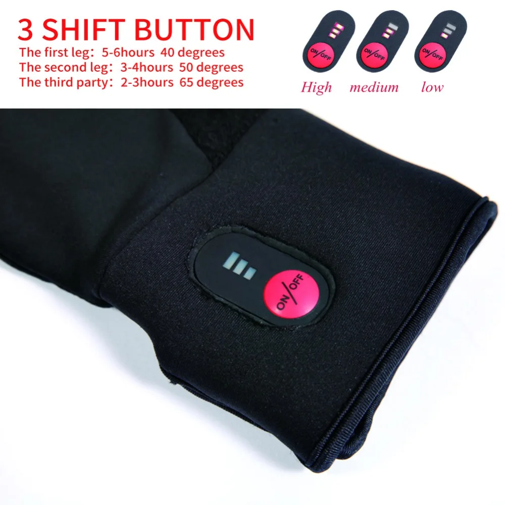 المنقذ الشتاء الدافئة 7.4 بطارية كهربية ساخنة قفازات قابلة للشحن ل التزلج الصيد ركوب الصيد إبقاء الأيدي الدافئة الرجال النساء