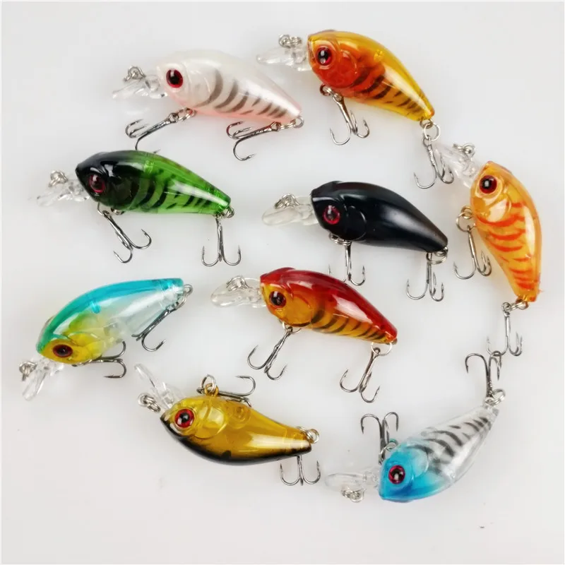 1PCS 4.5cm 4g crankbait Fishing lures plastic hard crank bait artificial lure Perch fish pesca hooks tackle japan wobbler
