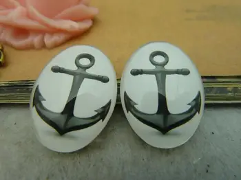 

6pcs 18x25mm Handmade Photo Glass Cabochons (anchor) GA1-44