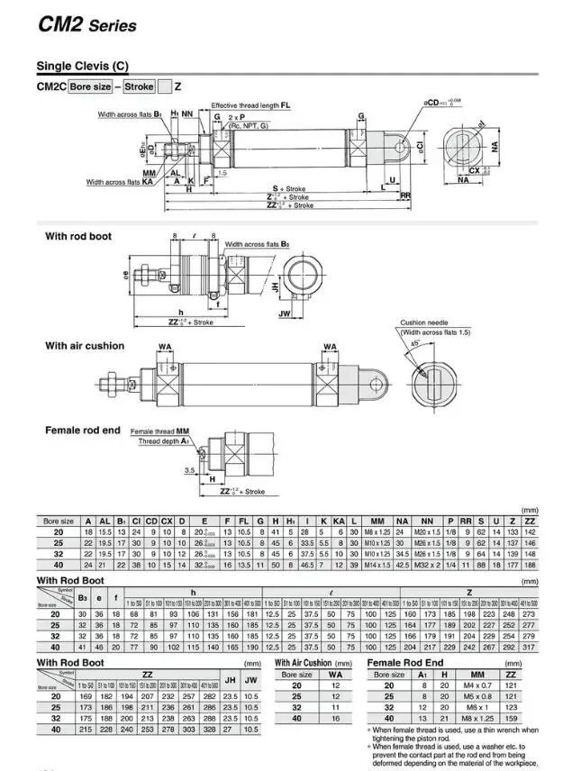 CDM2KB20-50AZ CDM2KB40-50Z SMC из нержавеющей стали мини цилиндр пневматические инструменты CDM2KB серии