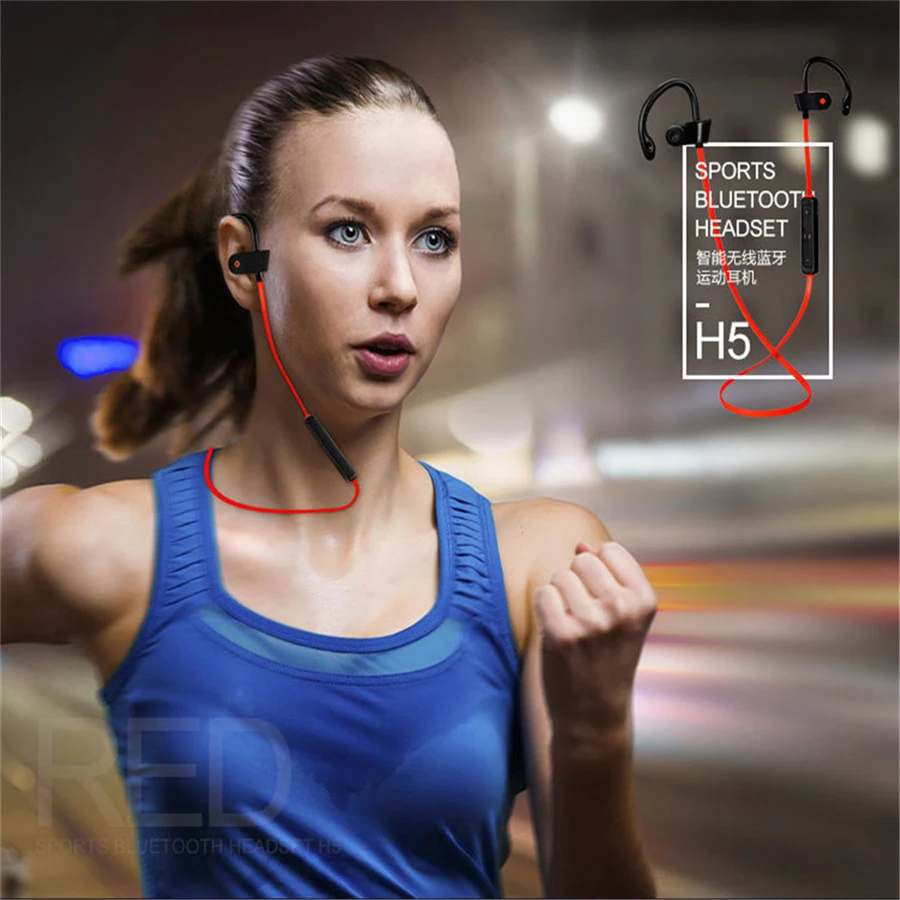 Bluetooth Headset Nirkabel In-Ear Handphone Stereo Lari Wireless Earphone Earbud dengan MIC untuk Iphone Samsung Xiaomi Sony LG