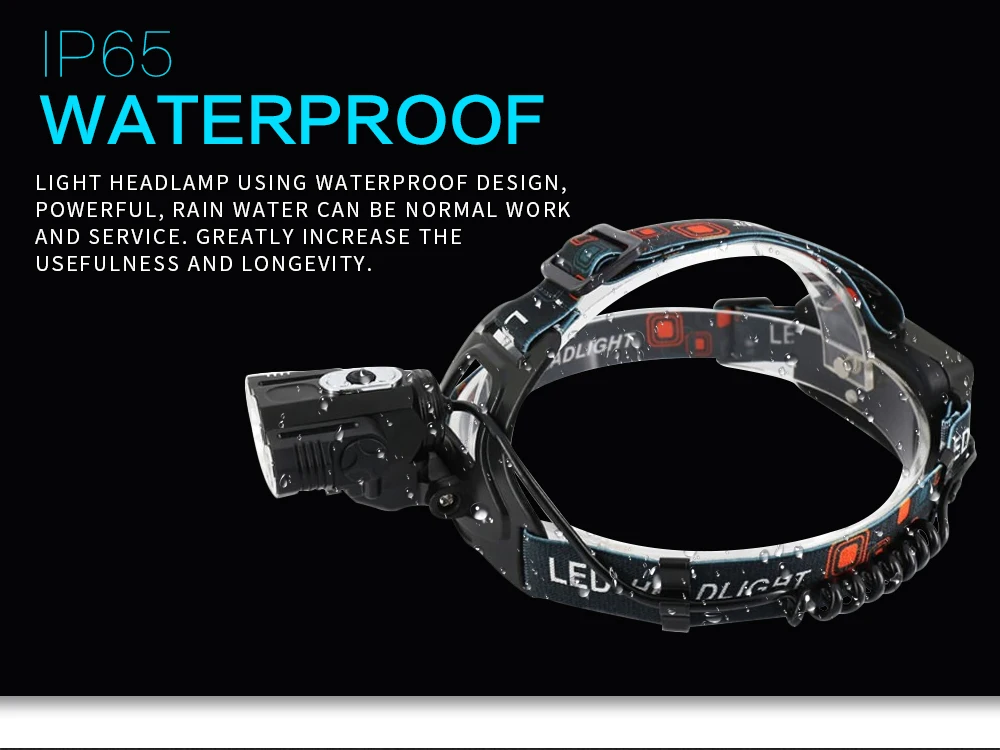 LED Head Lamp T6 Waterproof 6000 Lumens Head Torch Powerful Flashlight Lantern Rechargeable 18650 Battery for camping fishing