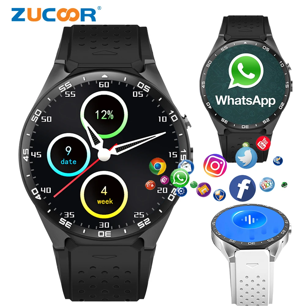 

Android 5.1 Smart Watch Phone Wristwatch Heart Rate Monitor AMOLED Touch Round Screen 3G SIM GPS WiFi 2MP Camera MTK6580 PK LES1
