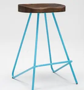 Contracted solid wood stool industrial wind restoring ancient ways is the bar stool steel bar chair Contracted solid wood stool industrial wind restoring ancient ways is the bar stool steel bar chair