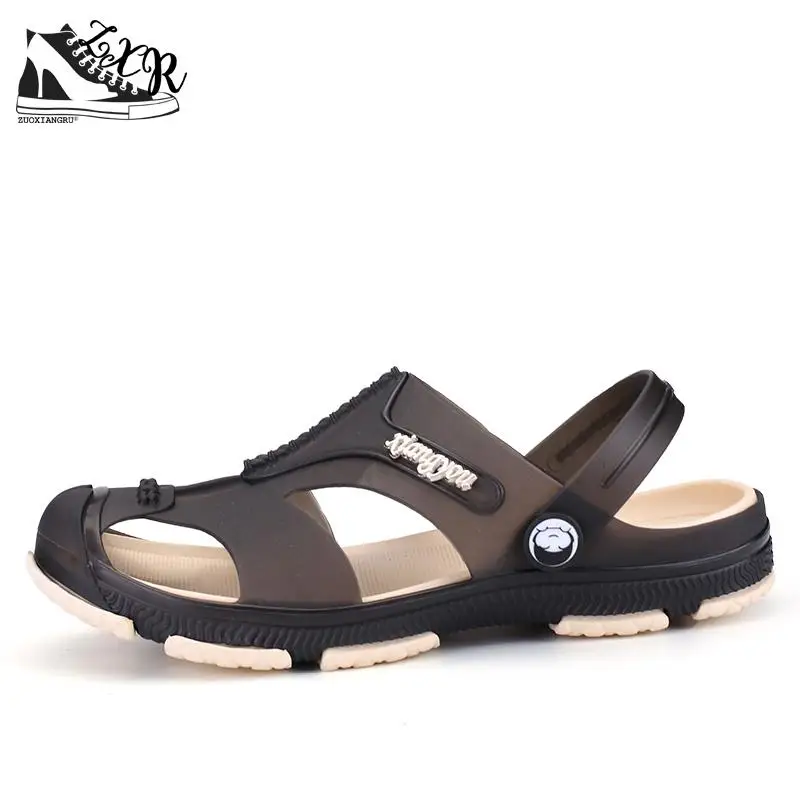 Men Fashion Sandals Summer Men's Slippers Leather Shoes Beach Casual Breathable Home Slippers Men Shoes Flip-flops