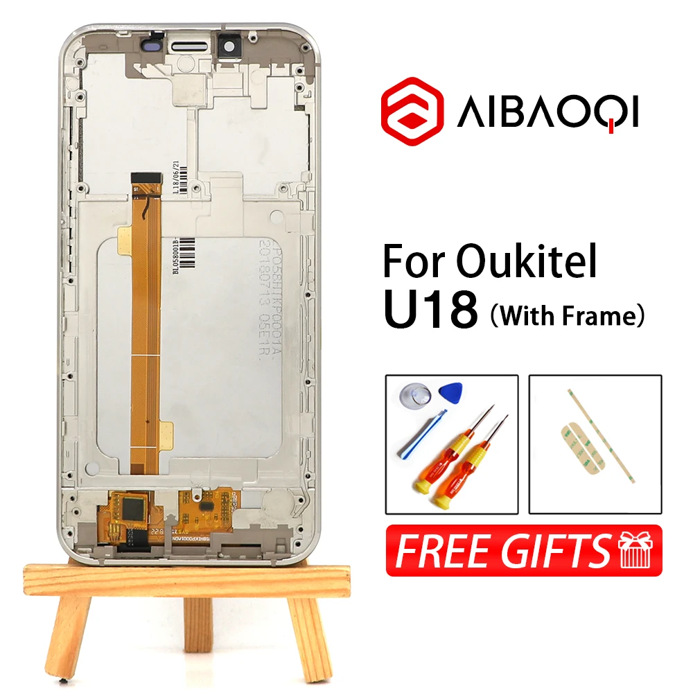

AiBaoQi New Original 5.85 inch Touch Screen+1512x720 LCD Display+Frame Assembly Replacement For Oukitel U18 Phone
