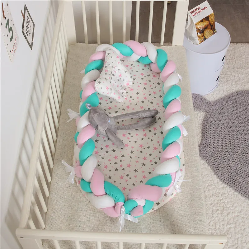 90X55 см гнездо кровать детская кроватка Портативный Bebe Cot кровать для Дети младенческой Детские хлопок Колыбель складная кроватка для младенца