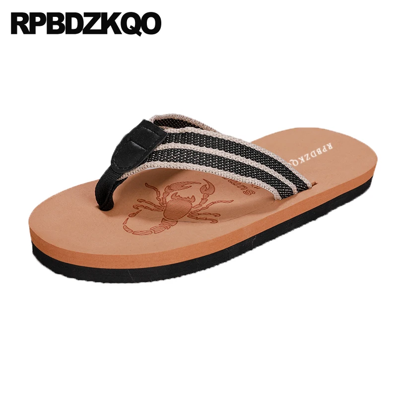 

shoes fashion brown size 45 flip flop platform striped slippers mens sandals 2019 summer outdoor red slides flat large yellow