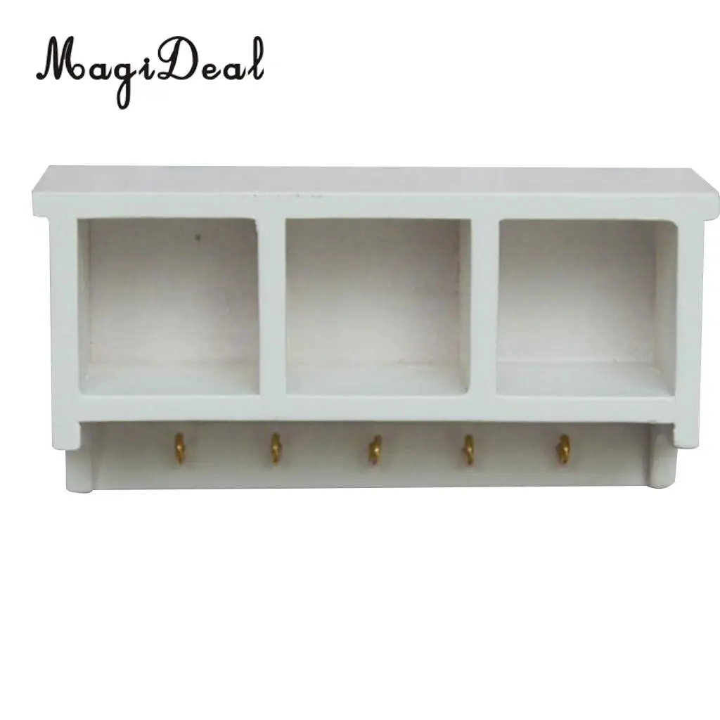 MagiDeal 1/12 Scale Dollhouse Miniature Kitchen Wood Wall Rack for Dolls House Furniture Decoration Children Toy